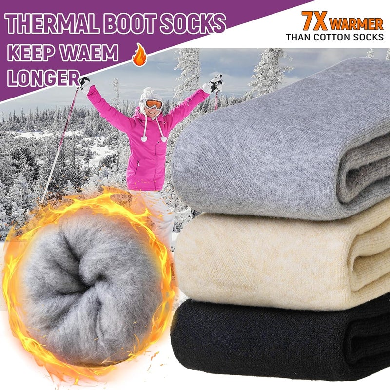 AMENLAN Store Women Heated Socks Ski Winter Thermal Hiking Snowboarding Thick Boot Insulated Socks 3 Pairs - Image 5